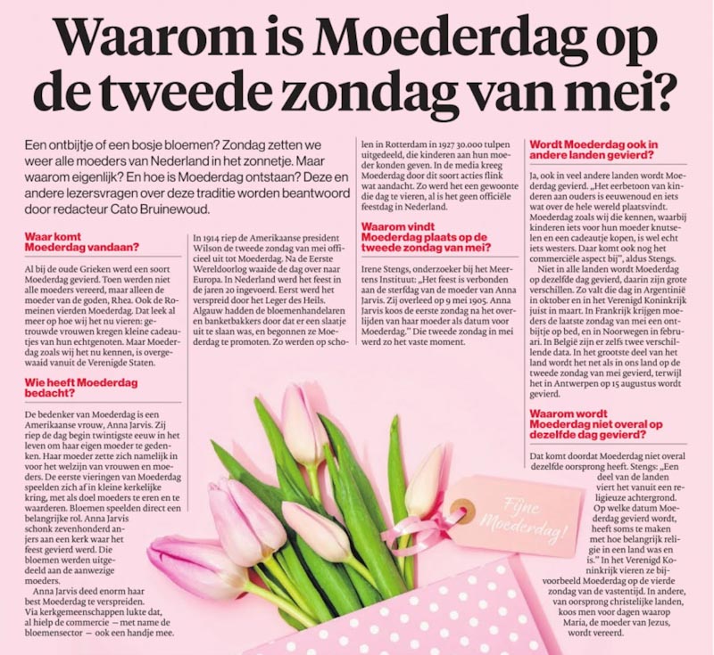 Wanneer is het Moederdag